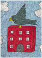 Clip Art Bird Flying Over House