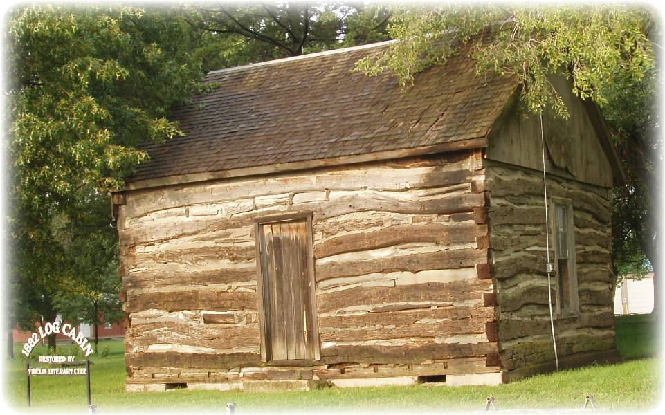Log Cabin Located at Washington, Kansas Park