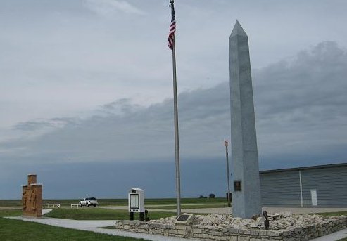 Overall view of Monument, Flag, Directory and Sign at Washington County Airport